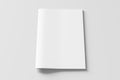 Blank brochure or booklet cover mock up on white. Isolated with clipping path around brochure. Royalty Free Stock Photo