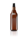 Blank brown cosmetic square bottle with pressed spray head for beauty or healthy product.