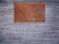 Blank brown leather jean label Royalty Free Stock Photo