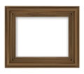 Blank brown wooden decorative rectangular frame