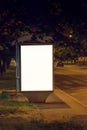 Blank Bus Station Billboard at Night Royalty Free Stock Photo