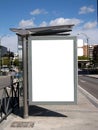 Blank bus stop billboard