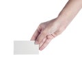 Blank business card in a female hand Royalty Free Stock Photo
