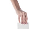 Blank business card in a female hand Royalty Free Stock Photo