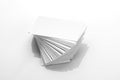 Blank Business Card Mockup on White Reflective Background Royalty Free Stock Photo