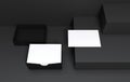 Blank business cards on dark background Royalty Free Stock Photo