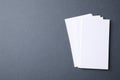 Blank business cards on dark grey background. Mock up for design Royalty Free Stock Photo