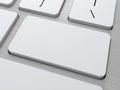 Blank Button on Modern Computer Keyboard. Royalty Free Stock Photo