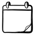 Blank calendar template with hooks for organization Royalty Free Stock Photo