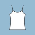 Blank camisole icon, filled color outline editable stroke