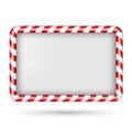 Blank candy cane frame isolated on white