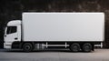 Blank canvas awning on a Eurotruck for custom messages. Royalty Free Stock Photo