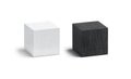 Blank canvas black and white cube mock up set Royalty Free Stock Photo