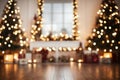 Blank Canvas for Christmas Creativity Empty Defocused Christmas Room with Ample Copy Space. created with Generative AI Royalty Free Stock Photo