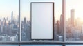 Blank Canvas Framed Against a Cityscape View Royalty Free Stock Photo