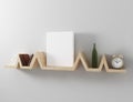 Blank canvas mockup floating shelf Royalty Free Stock Photo