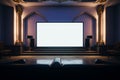 Blank canvas movie theater with an expectant and blank screen Royalty Free Stock Photo