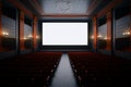 Blank canvas Movie theater screen awaits the magic of storytelling Royalty Free Stock Photo