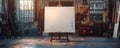 A blank canvas represents a clear mind with soft lighting. Concept Mindfulness, Soft Lighting, Blank Canvas, Clear Thoughts