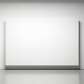 Blank canvas on a white wall ready for your artwork isolated on white background Royalty Free Stock Photo