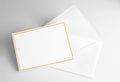 Blank card decorated with yellow frame and envelope Royalty Free Stock Photo