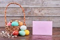 Blank card, Easter still life. Royalty Free Stock Photo