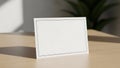 Blank Card Mockup on Wooden Table Royalty Free Stock Photo