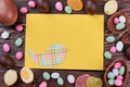Blank card and sweets. Royalty Free Stock Photo