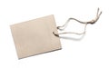 Blank Cardboard Tag Isolated on White Royalty Free Stock Photo