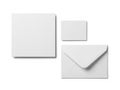 Blank cards and envelope isolated on white background Royalty Free Stock Photo