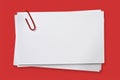 Blank Cards with Red Paper Clip Royalty Free Stock Photo