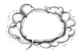 Blank cartoon doodle speech bubble on white Royalty Free Stock Photo