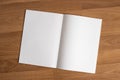 Blank catalog and book , magazines mock up on wood background format brochure on a wooden Royalty Free Stock Photo