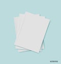 Blank catalog, magazines,book mock up on blue background. Vector