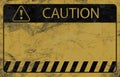 Blank Caution sign or warning symbol on grunge yellow background for construction and road safety concept