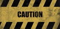 Blank Caution sign or warning symbol on grunge yellow background for construction and road safety concept