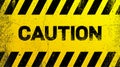 Blank Caution sign or warning symbol on grunge yellow background for construction and road safety concept. Grunge danger Royalty Free Stock Photo