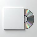 Blank CD case with disc on white background. Optical media, digital storage technology. Cover design, template presentation. Royalty Free Stock Photo