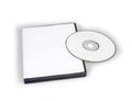 Blank CD or DVD and a blank CD or DVD case Royalty Free Stock Photo