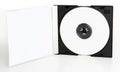 Blank CD or DVD and a blank CD or DVD case Royalty Free Stock Photo