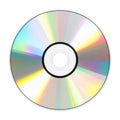 Blank CD or DVD disc with rainbow holographic reflection, digital media mockup. Isolated on transparent background Royalty Free Stock Photo