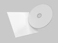 Blank CD Mockup with cover envelope. Design template of packaging mockup for graphics or corporate identity business design. 3D Royalty Free Stock Photo