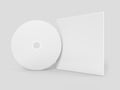 Blank CD Mockup with cover envelope. Design template of packaging mockup for graphics or corporate identity business design. 3D Royalty Free Stock Photo