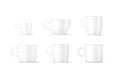 Blank ceramic coffee and tea mug mockup, different types, isolated Royalty Free Stock Photo