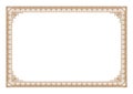 Blank Certificate border, ready add text, in gold color Royalty Free Stock Photo