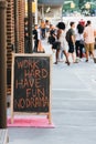Blank chalk board street stand in New York