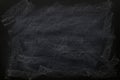 Blank chalk rubbed out on blackboard or chalkboard texture. clean school board for background. Backdrop of Education concepts Royalty Free Stock Photo