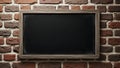 Blank Chalkboard on Brick Wall Royalty Free Stock Photo