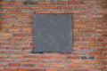 Blank chalkboard frame on red brick wall Royalty Free Stock Photo