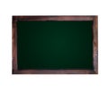 Blank chalkboard and wood frame isolated Royalty Free Stock Photo